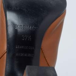 Hermes Brown Leather Joueuse Ankle Boots Size 37.5