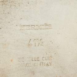 Pre Owned Hermes Silver Patent Leather Oran Sandals Size 41.5