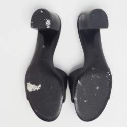 Hermes Black Leather View Slide Sandals Size 40