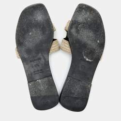 Pre Owned Hermes Metallic Twisted Metal Thread Oran Flats Size 37.5