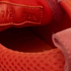Pre Owned Hermes Pink Suede And Mesh Player Low Top Sneakers Size 38.5