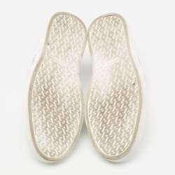 Pre Owned Hermes White Leather Avantage Low Top Sneakers Size 37.5