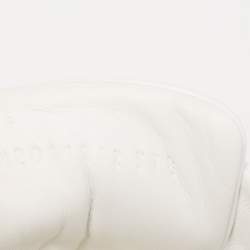 Pre Owned Hermes White Leather Avantage Low Top Sneakers Size 37.5