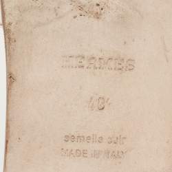 Pre Owned Hermes White Leather Oran Sandals Size 40