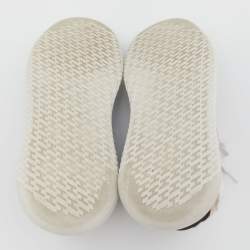 Hermes Black/White Suede And Knit Fabric Low Top Sneakers Size 39.5