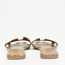 Hermes Brown/Beige Python Oran Sandals Size 41.5