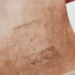 Pre Owned Hermes Red Leather Oran Flat Sandals Size 38.5