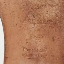 Pre Owned Hermes Burgundy Leather Oran Sandals Size 36.5