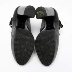 Hermes Black Leather Monk Strap Booties Size 39