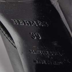 Hermes Black Leather Monk Strap Booties Size 39