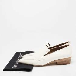 Hermes Off White Patent Leather Loafers Size 40