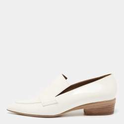 Hermes Off White Patent Leather Loafers Size 40