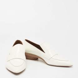 Hermes Off White Patent Leather Loafers Size 40