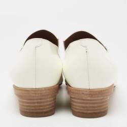 Hermes Off White Patent Leather Loafers Size 40