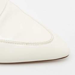 Hermes Off White Patent Leather Loafers Size 40