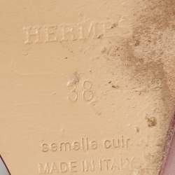 Pre Owned Hermès Burgundy Patent Leather Legend Ankle-Strap Sandals Size 38