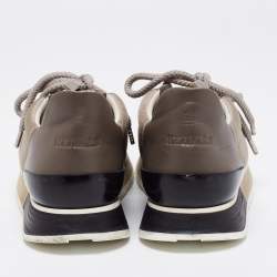 Hermes Tri Color Fabric, Suede and Leather Miles Low-Top Sneakers Size 37