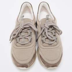 Hermes Tri Color Fabric, Suede and Leather Miles Low-Top Sneakers Size 37