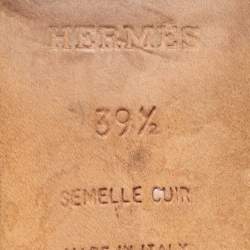 Pre Owned Hermes Brown Leather Oasis Sandals Size 39.5