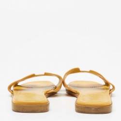 Hermès Yellow Leather Oran Flat Sandals Size 36
