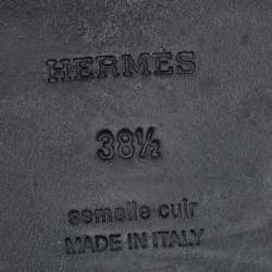 Pre Owned Hermes Blush Pink Twill Oran Herringbone Dabka Slide Flats Size 38.5