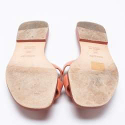 Hermes Peach Leather  Oran Sandals Size 36 