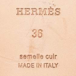 Hermes Peach Leather  Oran Sandals Size 36 