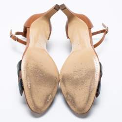 Hermès Brown/Black Leather Premiere Sandals Size 39