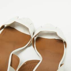 Hermes White Leather Night Slingback Sandals Size 38