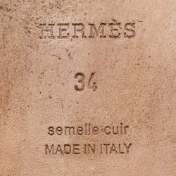 Pre Owned Hermes Purple Leather Oran Sandals Size 34