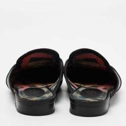 Pre Owned Hermes Black Leather Oz Mule Sandals Size 36.5