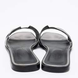 مملوكة مسبقًا صندل هيرمس أوران جلد فضي مقاس 40.5