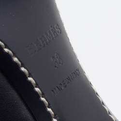 Hermes Black Leather New York 70 Zipper Ankle Boots Size 38