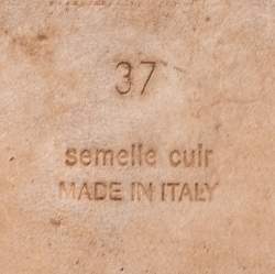 Pre Owned Hermès  Burgundy Leather Oran Flat Sandals Size 37