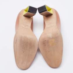 Hermes Light Brown Leather Block Heel Pumps Size 38