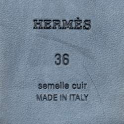 Hermes Silver/Grey Crystals and Suede Trim Oran Flat Slides Size 36