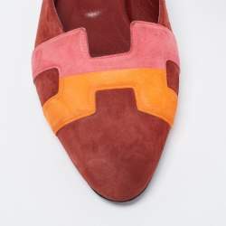 Hermes Multicolor Suede Roxanne Mules Size 37
