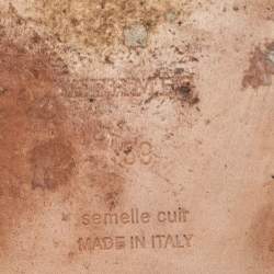 Pre Owned Hermes Blue Leather Oran Flat Sandals Size 39