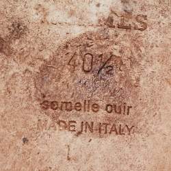 Pre Owned Hermes Tortilla Brown Leather Oran Flat Slide Sandals Size 40.5