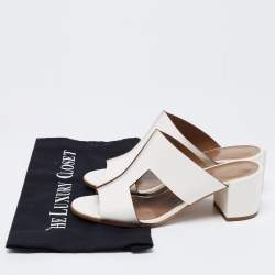 Hermes White Leather Ostia Sandals Size 37
