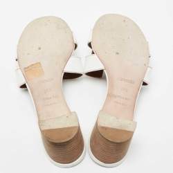 Hermès White Leather Oasis  Sandals Size 39.5