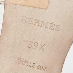 Hermès White Leather Oasis  Sandals Size 39.5
