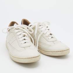 Hermés White Pégase Pop Print Leather Quicker Low Top Sneakers Size 39