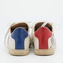 Hermés White Pégase Pop Print Leather Quicker Low Top Sneakers Size 39