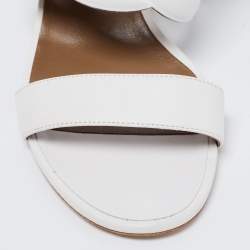 مملوكة مسبقًا صندل سلايد هيرمس بيكيني جلد أبيض مقاس 41