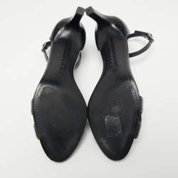 Hermes Black Lizard Embossed And Patent Leather Premiere  Sandals Size 38