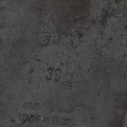 Pre Owned Hermes Black Mink Fur Oran Flats Slides Size 39