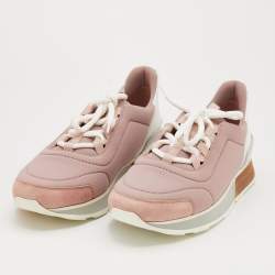 Hermes Multicolor Neoprene/Leather and Suede Miles Lace Up Sneakers Size 38.5