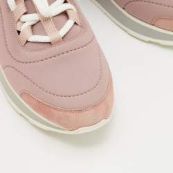 Hermes Multicolor Neoprene/Leather and Suede Miles Lace Up Sneakers Size 38.5