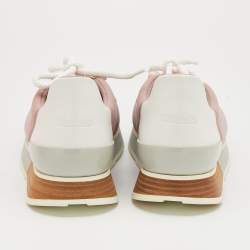 Hermes Multicolor Neoprene/Leather and Suede Miles Lace Up Sneakers Size 38.5